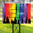 LGBT love wins rainbow color Yard Sign