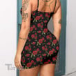 Weed Leaf Roses Lace-Up Dress