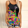 LGBT Pouring Rainbow Color Criss-Cross Open Back Cami Tank Top