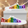 LGBT rainbow love is love Low Top Canvas Shoes