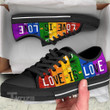 LGBT rainbow love is love Low Top Canvas Shoes