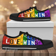 LGBT rainbow love wins Low Top Canvas Shoes