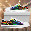 LGBT pride rainbow hologram color Low Top Canvas Shoes