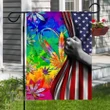 Weed american flag tie dye color 4th july Garden Flag, House Flag