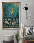 Mermaid Ocean She Dreams Of The Ocean Late At Night And Longs For The Wild Salt Air Wall Art Print Poster