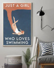Just A Girl Who Loves Swimming Wall Art Print Poster