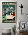 Mermaid Bathtub Wine Flowers And She Lived Happily Ever After Wall Art Print Poster