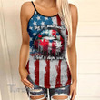 Weed USA Lips Criss-Cross Open Back Cami Tank Top