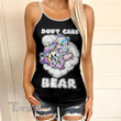 Weed dont care bear hologram sunflower Criss-Cross Open Back Cami Tank Top