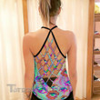 Psychedelic Eyes Criss-Cross Open Back Cami Tank Top