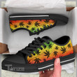 Weed Rasta Pattern Low Top Canvas Shoes