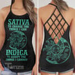 weed sativa indica things Criss-Cross Open Back Cami Tank Top