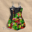 Weed pouring rasta color lips Rompers For Women