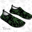 Weed Pattern Green Barefoot Shoes
