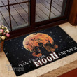 Halloween Black cat i hate you to the moon and back pumpkin Doormat