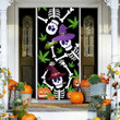 Weed halloween skeleton family Door Cover