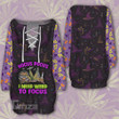 Weed halloween hocus pocus Lace-Up Criss Cross Sweatshirt Dress