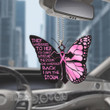 Breast cancer butterfly i am the storm Car Ornament