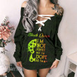 Black Queen I'm not perfect but I'm Dope Af Lace-Up Criss Cross Sweatshirt Dress