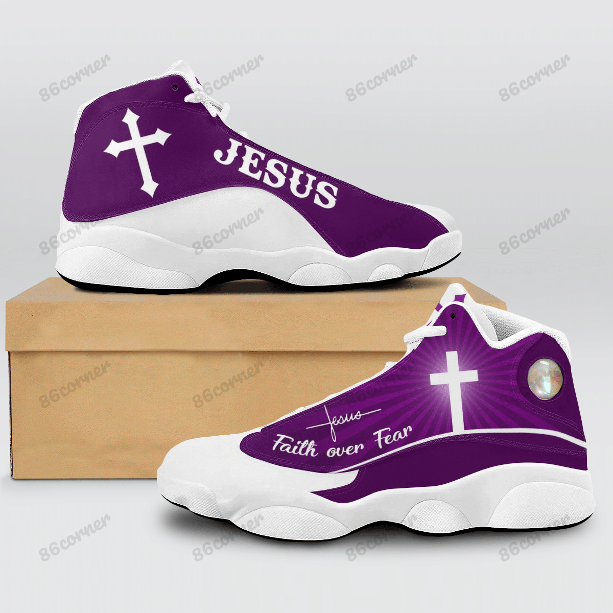 Purple Faith Over Fear 13 Sneakers XIII Shoes