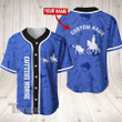 Cutting Horse Blue Custom Name Baseball Shirt