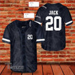 Dark Blue Tropical Pattern Custom Name And Number Baseball Shirt
