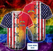 Personalized Custom Name LGBT x America Flag Baseball Tee Jersey Shirt