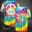 Hippie Be Kind Tie Dye Baseball Tee Jersey Shirt Printed 3D Baseball Shirt