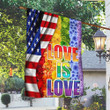 LGBT Flowers Flag Love is Love Garden Flag, House Flag