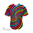 Rainbow Psychedelic Swirl Baseball Shirt