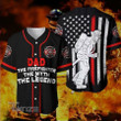 Firefighter Dad 3D All Over Print Baseball Shirt