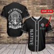 Native Never Die Skull Custom Name Baseball Jersey Baseball Shirt