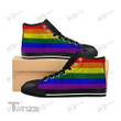 Distressed Lgbtq Pride Flag Unisex High Top Canvas Shoes