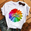 Be Proud LGBT Pride Daisy Rainbow Flag  Gift Graphic Unisex T Shirt, Sweatshirt, Hoodie Size S - 5XL