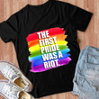 The First Pride Was A Riot Lgbt Pride  Rainbow Flag  Graphic Unisex T Shirt, Sweatshirt, Hoodie Size S - 5XL