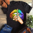 Womens LGBT Lips Rainbow Shut The Fuk Up Lesbian Gay Pride Graphic Unisex T Shirt, Sweatshirt, Hoodie Size S - 5XL