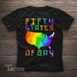 Fifty States Of Gay Funny LGBT Pride  Gift Graphic Unisex T Shirt, Sweatshirt, Hoodie Size S - 5XL