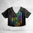 LGBT Pride Lips Crop Top Baseball Shirt