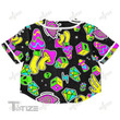 Colorful Trippy Crop Top Baseball Shirt