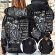 Matching Couple Shirt I Fell In Love With You Skull Couple 3D All Over Printed Shirt, Sweatshirt, Hoodie, Bomber Jacket Size S - 5XL