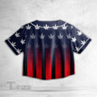 Weed American Cannabis Flag Independence Day 4th July Crop Top Baseball Shirt
