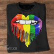 LGBT lip heart shape Graphic Unisex T Shirt, Sweatshirt, Hoodie Size S - 5XL
