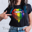 LGBT lip heart shape Graphic Unisex T Shirt, Sweatshirt, Hoodie Size S - 5XL