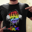 LGBT tear off love is love pride Graphic Unisex T Shirt, Sweatshirt, Hoodie Size S - 5XL