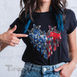 Independence day Butterfly heart shape Graphic Unisex T Shirt, Sweatshirt, Hoodie Size S - 5XL