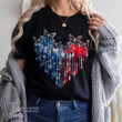 Independence day Butterfly heart shape Graphic Unisex T Shirt, Sweatshirt, Hoodie Size S - 5XL