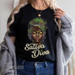 Weed Leaf Sativa Diva Graphic Unisex T Shirt, Sweatshirt, Hoodie Size S - 5XL