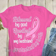 Breast Cancer Awareness blessed by god spoiled by my husband protected by both Graphic Unisex T Shirt, Sweatshirt, Hoodie Size S - 5XL