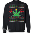 420 Cannabis Reindeer Christmas Sweater Graphic Unisex T Shirt, Sweatshirt, Hoodie Size S - 5XL