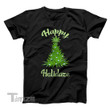 Happy Holidaze Weed & Marijuana Leaf Cannabis Christmas Tree Graphic Unisex T Shirt, Sweatshirt, Hoodie Size S - 5XL